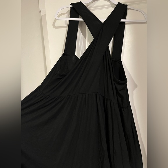 ❌SOLD❌Torrid Halter Neck Surplice Babydoll Tank Super Soft Black Size 2 - Picture 4 of 5